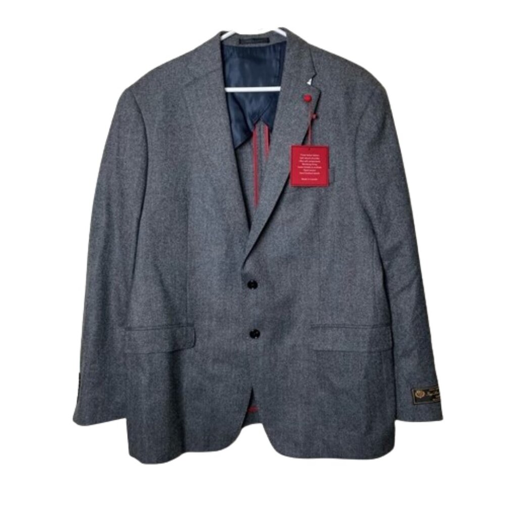 Oak Hall loro piana wool cashmere gray herringbone sportcoat mens 44R NWT